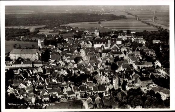 Postcard Dillingen an der Donau, aerial photograph