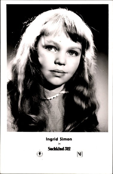 Postcard actress Ingrid Simon, portrait, autograph
