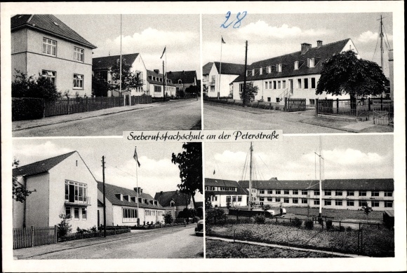 Postcard Elsfleth on the Unterweser, maritime vocational school on Peterstrasse