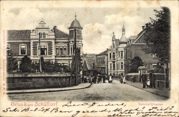 Ansichtkaart Schüttorf in het graafschap Bentheim, Bahnhofstrasse
