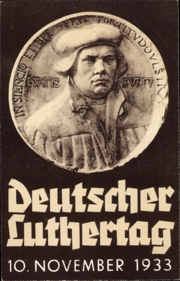 Postcard German Luther Day 10 November 1933, Reformer Martin Luther, portrait