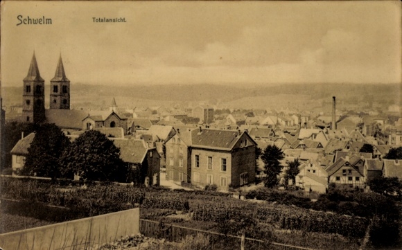 Ak Schwelm in Westfalen, totaalbeeld, stadsgezicht met kerktorens