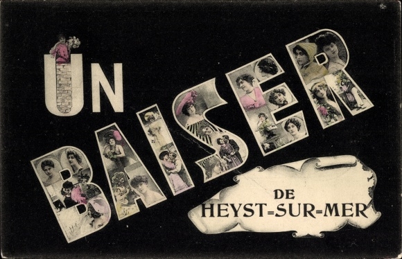 Letters Postcard Knokke Heist Heyst Knocke sur Mer West Flanders, lettering, women with hats