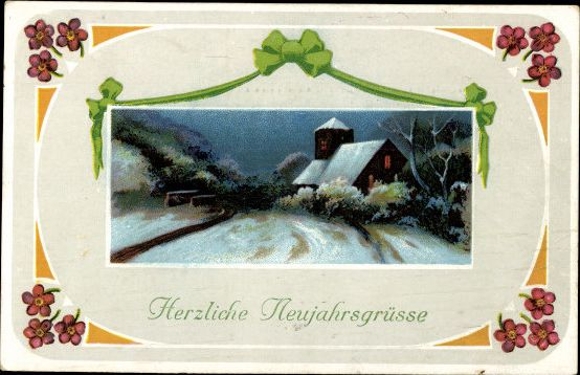 7 old artist PC congratulations New Year, various motifs