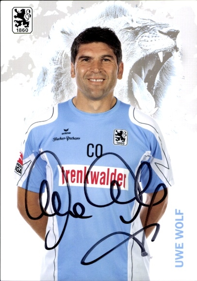 Autogrammkarte Co Trainer Uwe Wolf, TSV 1860 München, Autogramm