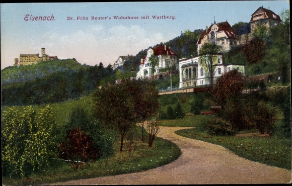 PC Lutherstadt Eisenach in Thuringia, Dr. Fritz Reuter's home, Wartburg