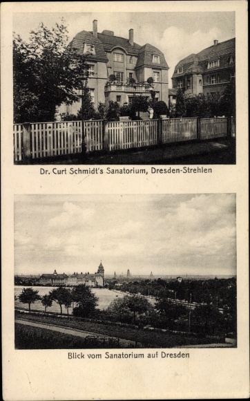 Postcard Dresden Strehlen, Dr. Curt Schmidts Sanatorium