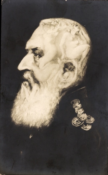 Artist Postcard King Leopold II of Belgium, Portrait, Female Nude, Metamorphosis