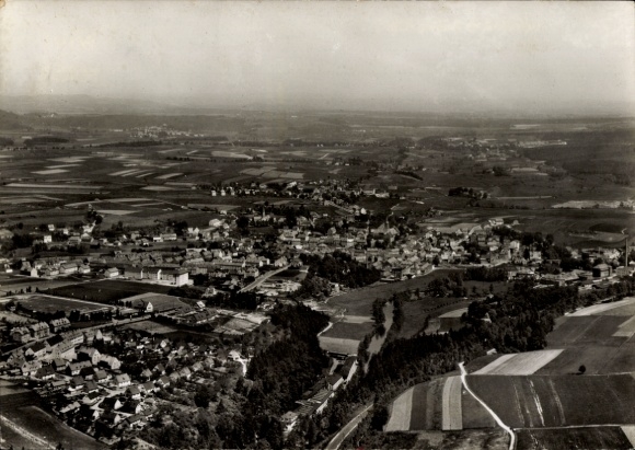 Postcard Arzberg in Upper Franconia, aerial photograph