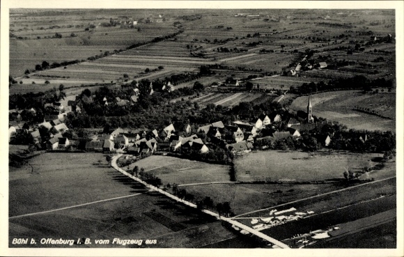 Postcard Bühl in Baden Black Forest, aerial photograph
