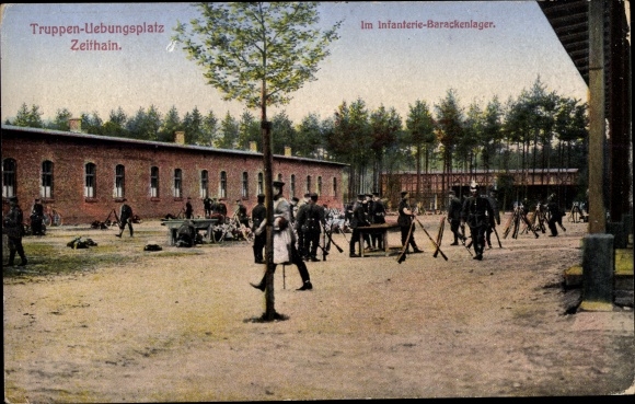 Postcard Zeithain in Saxony, military training area, infantry barrack camp