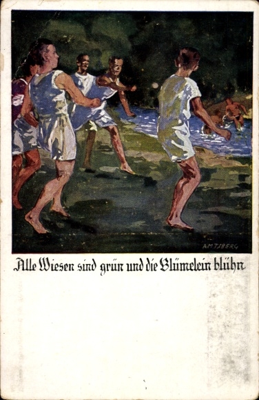 Artist Postcard Amtsberg, Otto, German Gymnastics Association, Free and Unshakeable