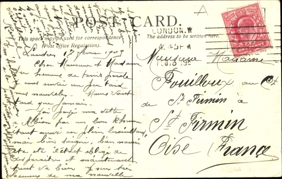 Postcard London City England, Charing Cross Hotel, train station