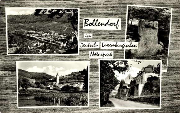 Postcard Bollendorf, view of the German Luxembourgish Park