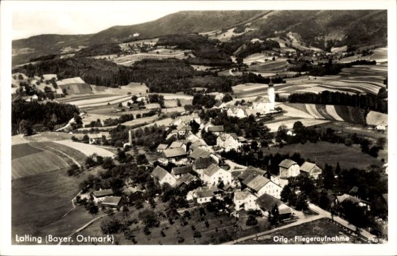 Ansichtkaart Lalling in het Beierse Woud, luchtfoto