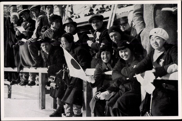 Obraz z kolekcji Olympia 1936, japońscy widzowie nad jeziorem Rießersee