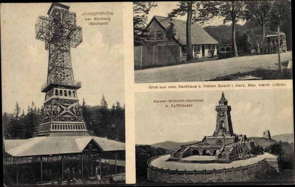 PC Stolberg Südharz, Josephshöhe, Kaiser Wilhelm monument Kyffhäuser, inn z. merry bush resin