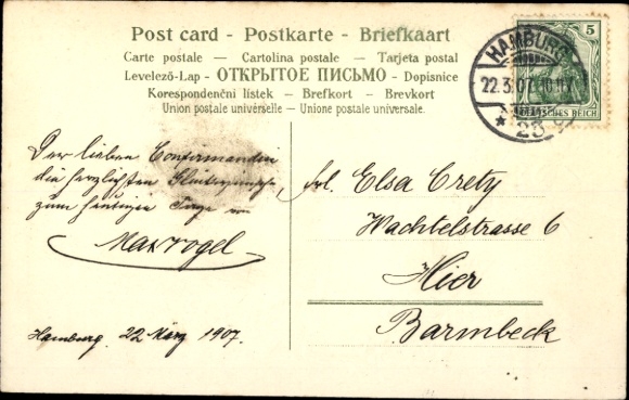 Postcard Congratulations Confirmation, Cross