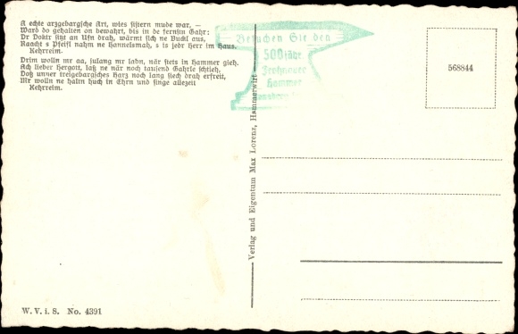 Song Postcard Frohnau Annaberg Buchholz Erzgebirge, Dr Frohnaaer Hammer, Hammerschänke, Alfred Kaaden