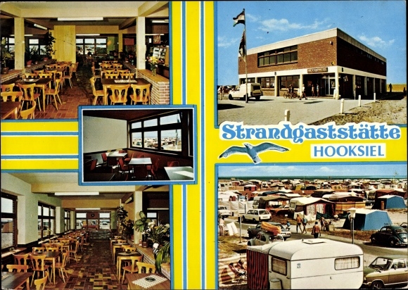 Postcard Hooksiel Wangerland Friesland, interior views, campsite on the beach, inh. J. Bay