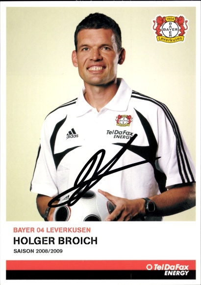 Autogrammkarte Konditionstrainer Holger Broich, Bayer 04 Leverkusen, Autogramm