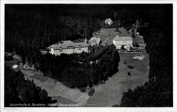 Postcard Kandern in the Black Forest Baden, aerial photograph, Luisenheim