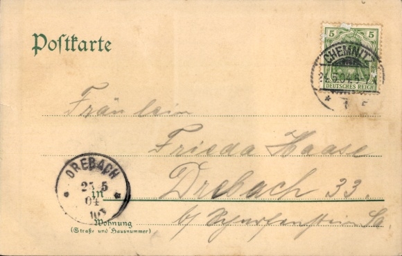Postcard Chemnitz in Saxony, Carola Hotel, Market Square, Train Station, St. Mark's Church