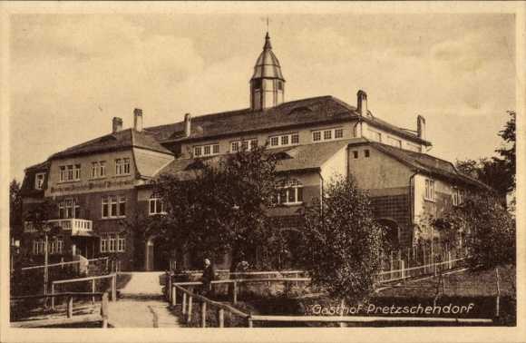 Postcard Pretzschendorf Saxony, Inn, Garden
