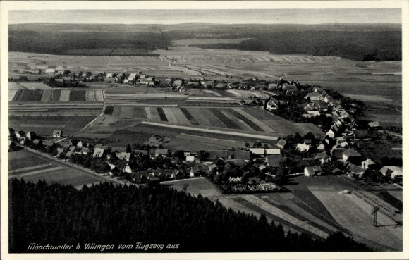 Ak Mönchweiler im Schwarzwald, Fliegeraufnahme