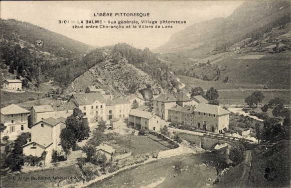 Postcard La Chapelle en Valgaudémar Hautes Alpes, landscape view, picturesque village, between Choran