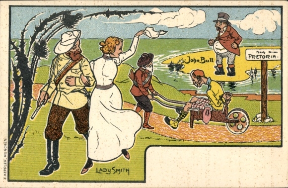 Artists Postcard South Africa, Lady Smith, Pretoria, John Bull, Ladysmith