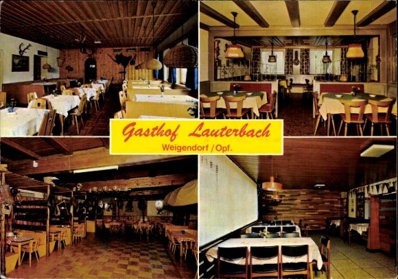 Ak Weigendorf in der Oberpfalz, Gasthof Lauterbach, Gastraum