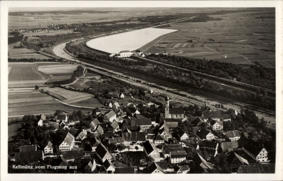 Postcard Kellmünz an der Iller Schwaben, aerial photograph