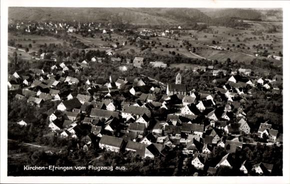 Ak Efringen Kirchen am Oberrhein, Fliegeraufnahme