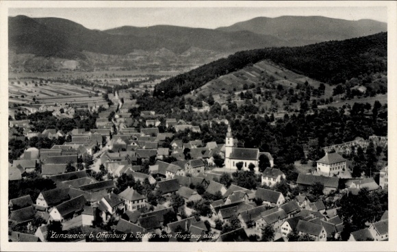 Postcard Zunsweier Offenburg in Baden Schwarzwald, aerial photograph