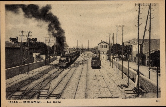 PC Miramas Bouches du Rhône, train station, railway, steam engine