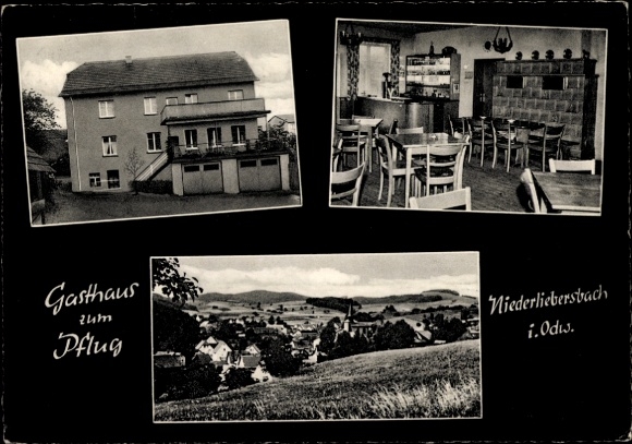 Postcard Nieder Liebersbach Birkenau im Odenwald, Gasthaus zum Pflug, Balzerbachstr. 28