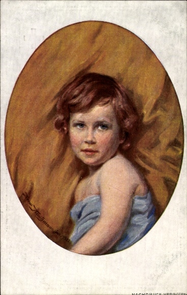 Artist Postcard Children's Portrait, Patriotic Women's Relief Society Hamburg