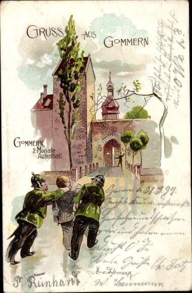 Chromo-Litho Gommern Saxony Anhalt, 2 months stay, prison