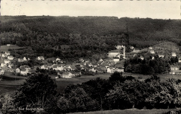 Postcard Bad Bocklet in Lower Franconia, total view, strongest steel source in Germany