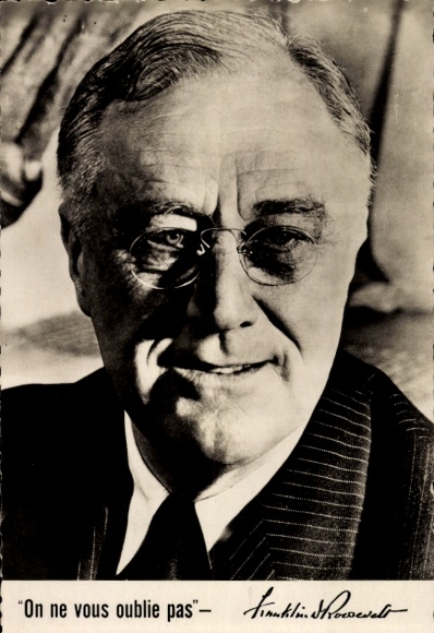KP Franklin Roosevelt, portret w okularach