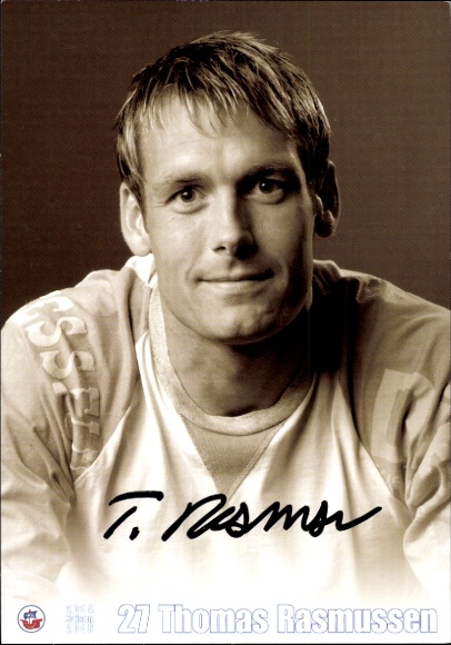 Autograph card footballer Thomas Rasmussen, FC Hansa Rostock, autograph