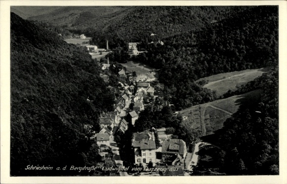 Ak Schriesheim an der Bergstraße, Luftaufnahme von  Bergstraße, Landschaft