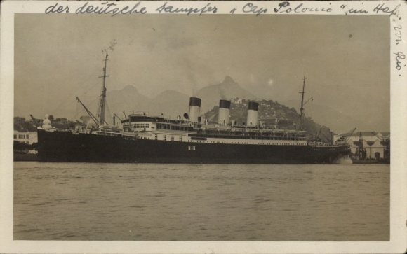 Foto Ak Dampfer Cap Polonio, HSDG, Rio de Janeiro