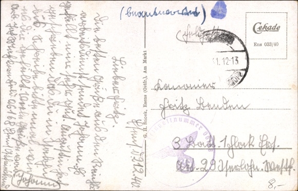 Postcard Esens in Ostfriesland, Reich Labor Service camp