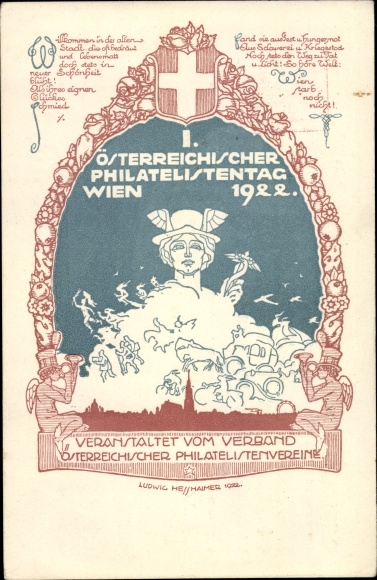 Briefkaart Wenen, PP 94, 1e Oostenrijkse Filatelistische Dag 1922