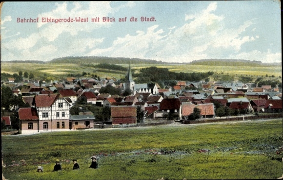 Ak Elbingerode Oberharz am Brocken, west met uitzicht op de stad
