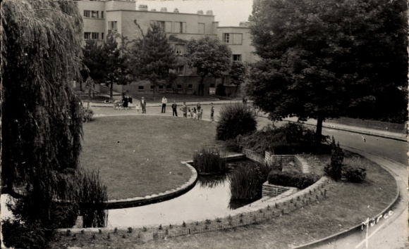 Postcard Châtenay Malabry Hauts de Seine, Robinson Aulnay, Buttes Rouges, Place Jean Allemane, Le Bassin