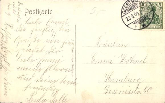 Postcard Geesthacht on the Elbe, ferry house of the Lauenburg steamships