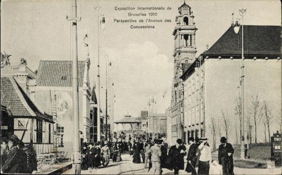 Set von 83 Ansichtskarten, Brüssel Weltausstellung 1910
